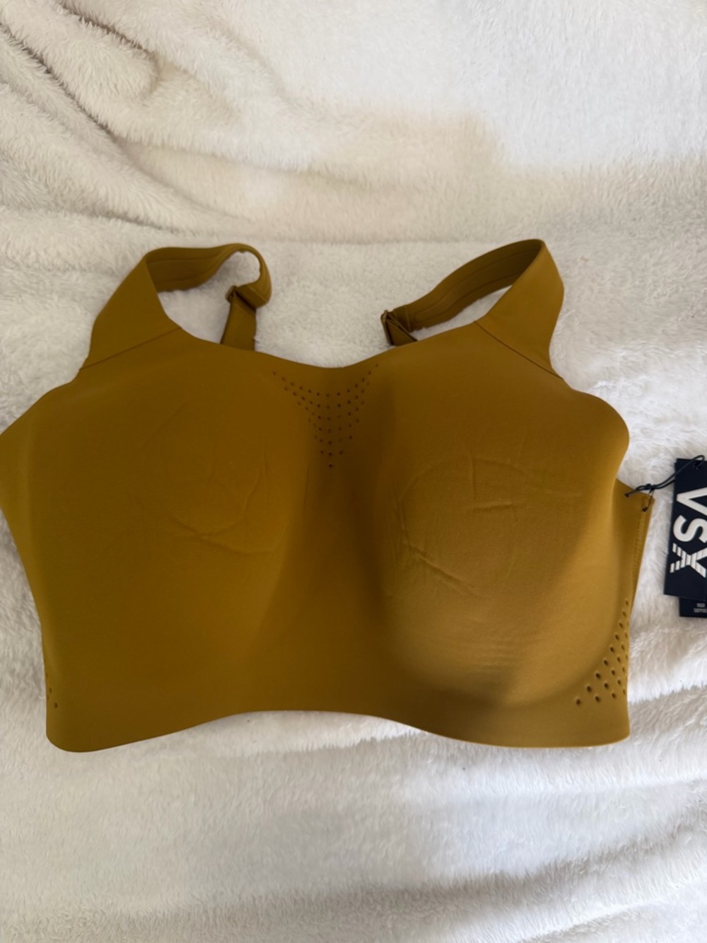 Victorias Secret VSX Featherweight Max High Impact Sports Bra Gold Mustard 36DDD